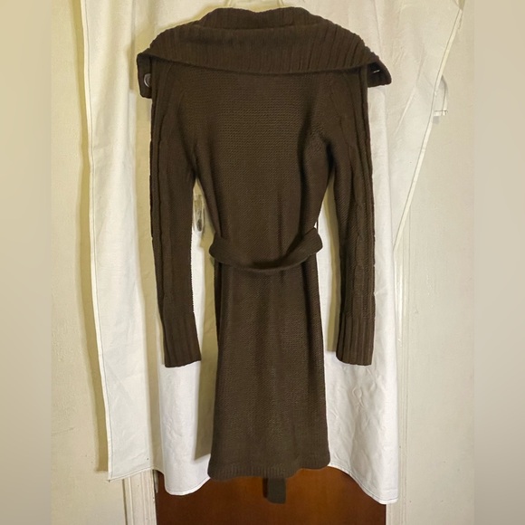 NWT St John’s Bay Chocolate Brown Button Down Cardigan w Belt Size Small - Picture 2 of 9